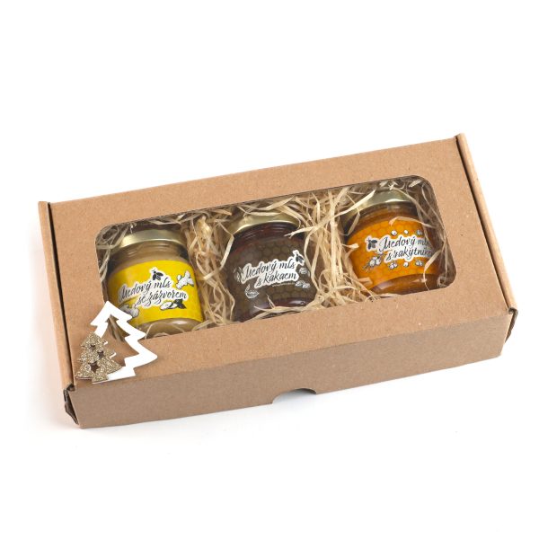 Dárková sada medových mlsů 3x80g (zázvor, kakao, rakytník)